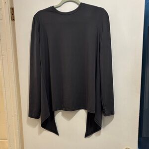 Chic Black Asymmetrical Long Sleeve Women's Top